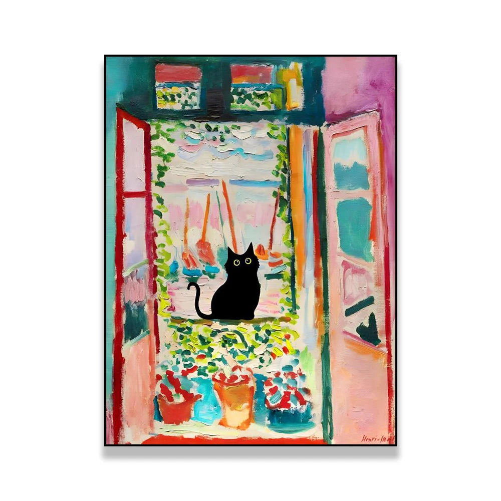 Black Cat Art Posters