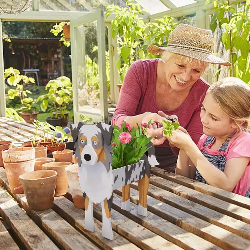 Australian Shepherd Flower Planter Box