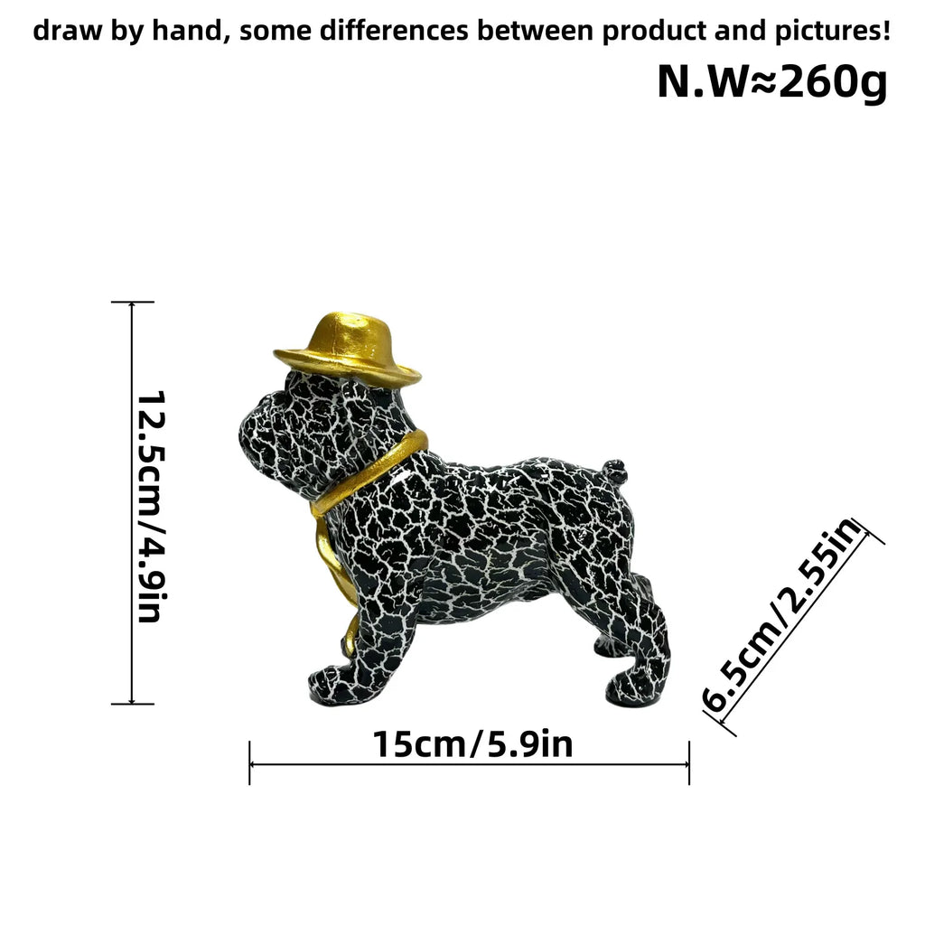 Resin French Bulldog Statue Animal Figurines Colorful Graffiti Doggy Sculpture Desktop Office Room Home Decor Friend's Gift