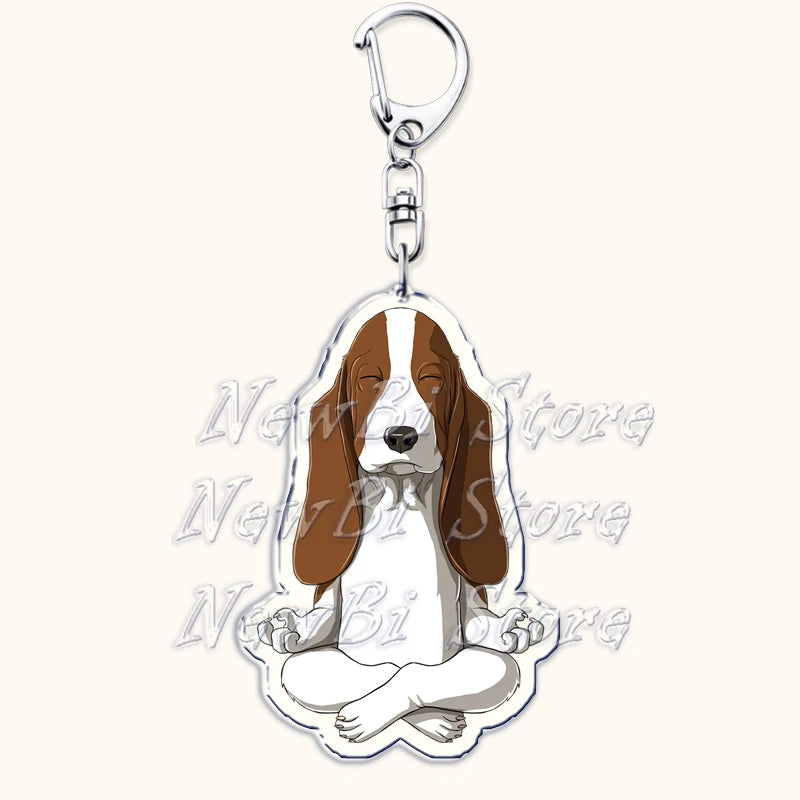 Funny Basset Hound Keychain