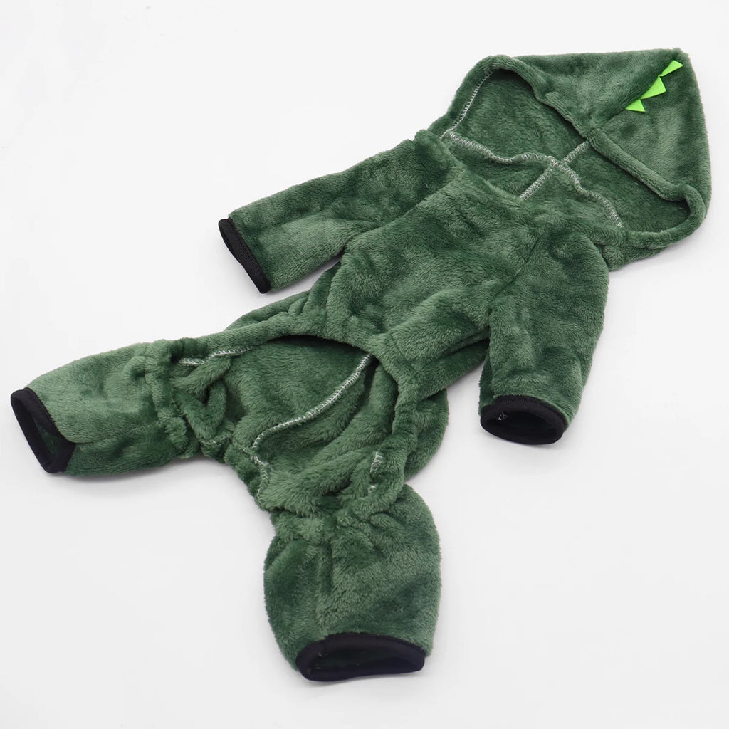 Pet Cat Dog Halloween Dog Clothes for Small Dogs Funny Dinosaur Cosplay Costume Winter Warm Cat Coat Fleece Hoodies Sweater