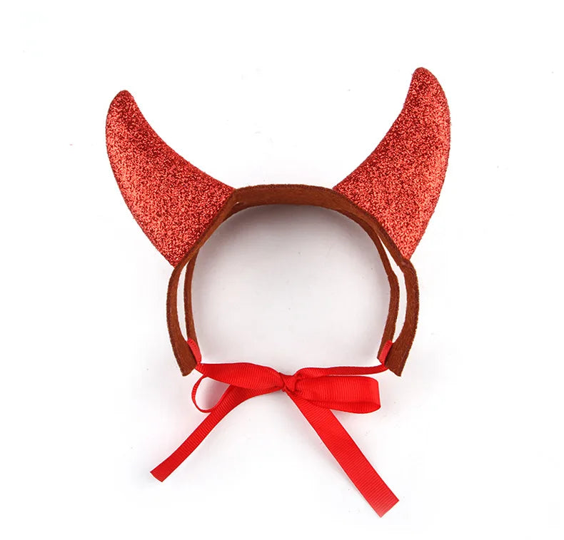 Halloween Dog Headband Pet Costume Cow Horns Funny Decorations Cat Headwear Halloween Pet Accessories Puppy Accessories