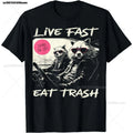 Sunset Raccoon Live Fast Eats Trash and Get Hit By A Cars Tee Men T Shirt