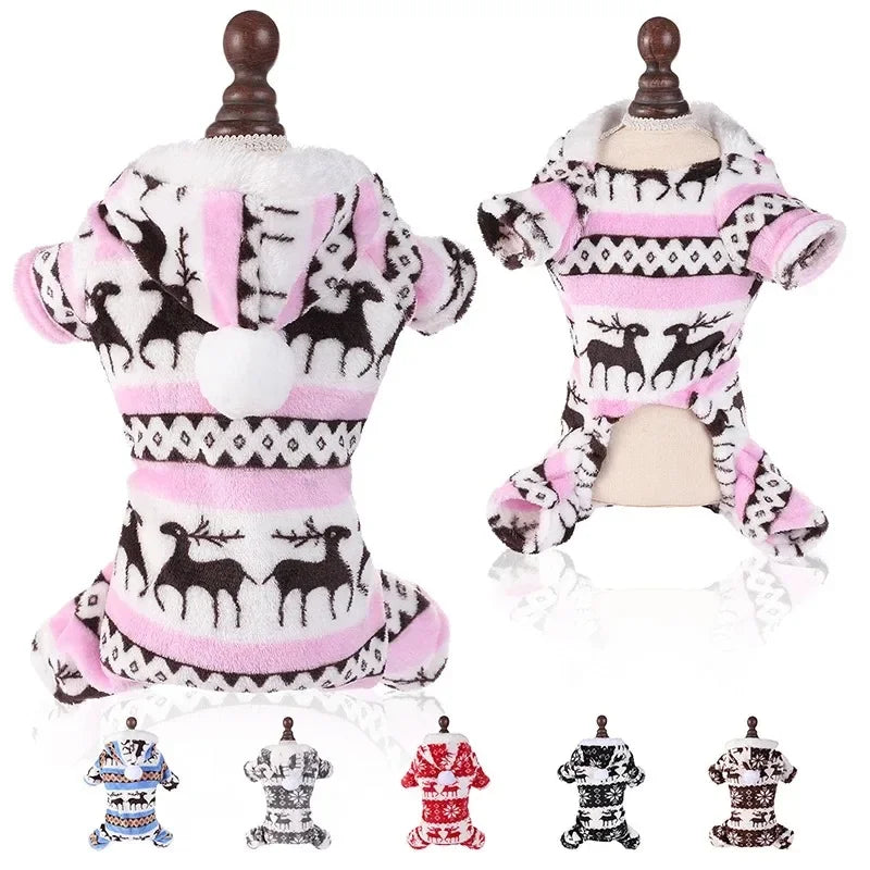 Dog Christmas holiday clothes super soft coral fleece pet clothes warm cotton coatsoft coral fleece clothes for autumn winter