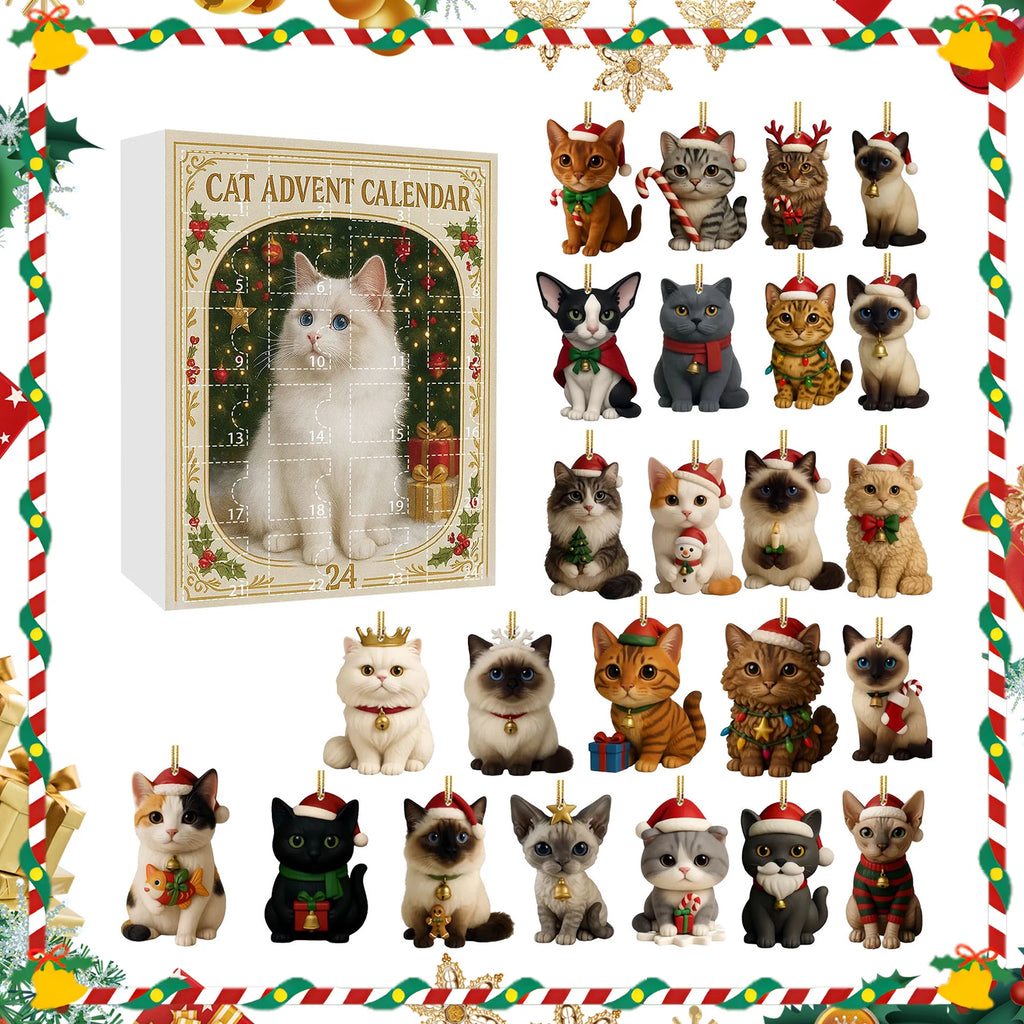 Dog/Dragon/Cat 24 Days Christmas Countdown Calendar Christmas Advent Calendar Xmas Countdown Calendar for Dog Lovers 2D