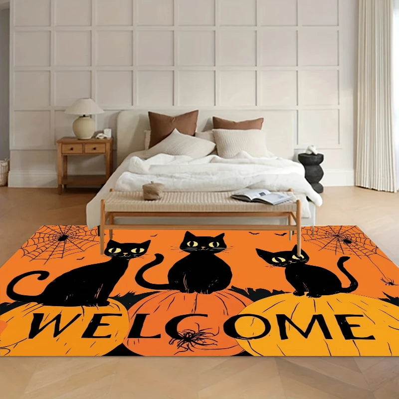 Halloween Black Cat Entry Door Mat