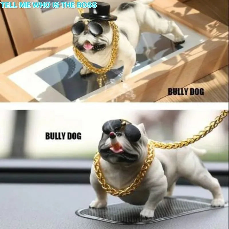 Bully Pitbull Car Dog Dolls Pendant Automobiles Interior Decoration Ornaments Toys Car Accessories Simulation Doll Auto Gift