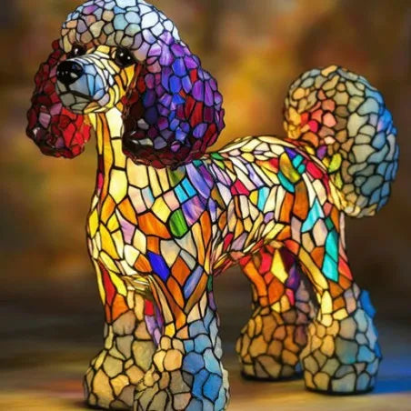 Dog Resin LED Night Light Art Animal Statue Creative Home Desktop Decoration Ornament