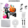 5FT Halloween Inflatable Toys Skeleton Dog with Pumpkin Decorations LED Light Up Blow Up Lawn Blow Up Model Outside Garden Decor