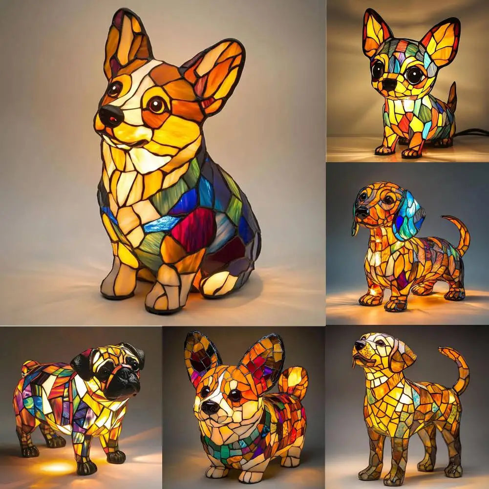 Dog Glass Lamp