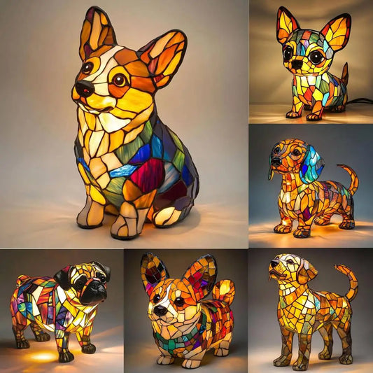 Dog Glass Lamp