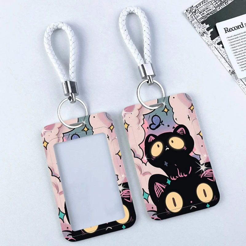 Cute Black Cat Bank Business Work Card Holder