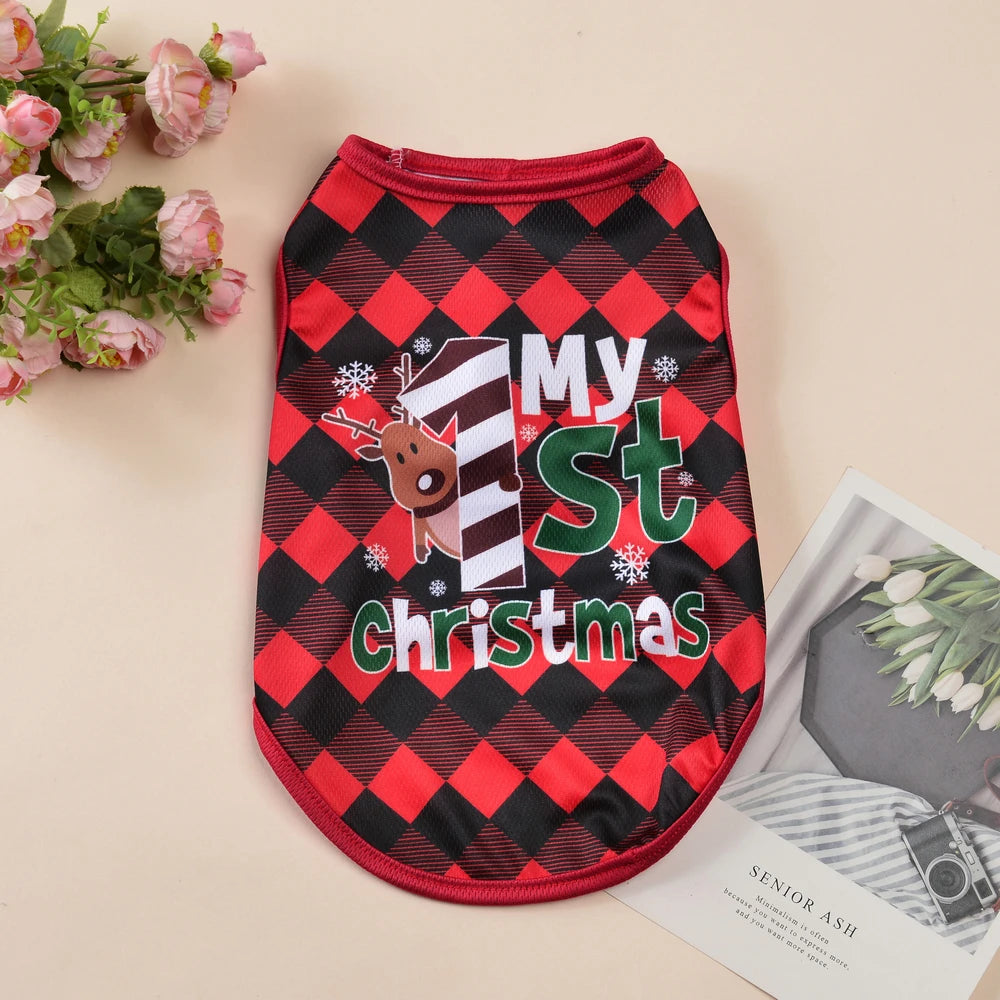 Christmas Pet Dog Cosplay Costume For Small Medium Dogs Cats Santa Claus Puppy Vest Coat Chihuahua Outfits Yorkshire Clothing