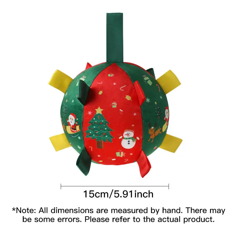 Christmas Dog Toy Balls Anti-Bite Chew Toys with Squeaker Interactive Puzzle Self Entertainment Tool for Boredom Relief