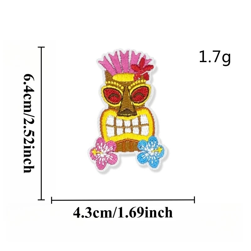 Summer Hot Hawaii Beaches Sun Hula Sea Iron-on Sew Embroidery Badge Patches DIY T-shirt Hat Backpack Clothing Appliques Sticker