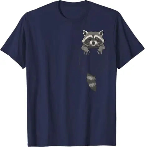 Cute Raccoon Pocket Funny Gifts for Men Women Kid T-Shirt Raccoon in Pocket Apparel Novelty Gifts Y2k Graphic Tees Novelty Gift