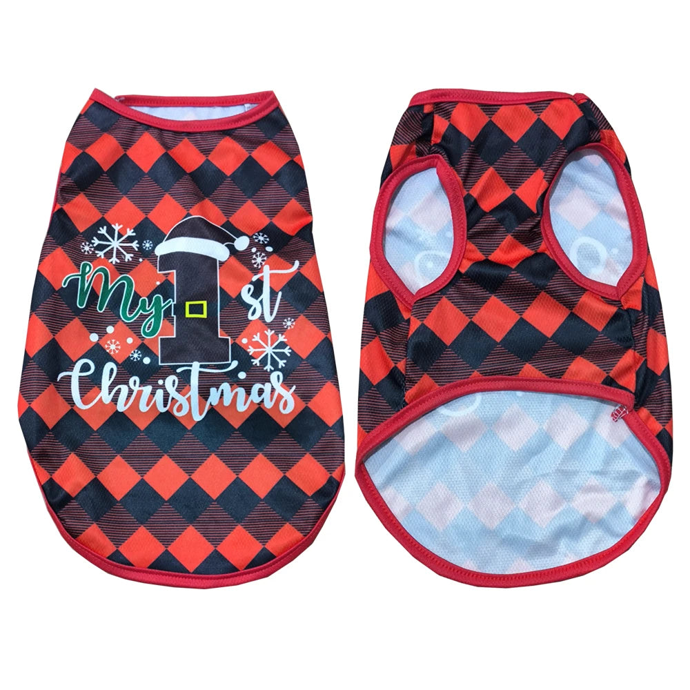 Christmas Pet Dog Cosplay Costume For Small Medium Dogs Cats Santa Claus Puppy Vest Coat Chihuahua Outfits Yorkshire Clothing