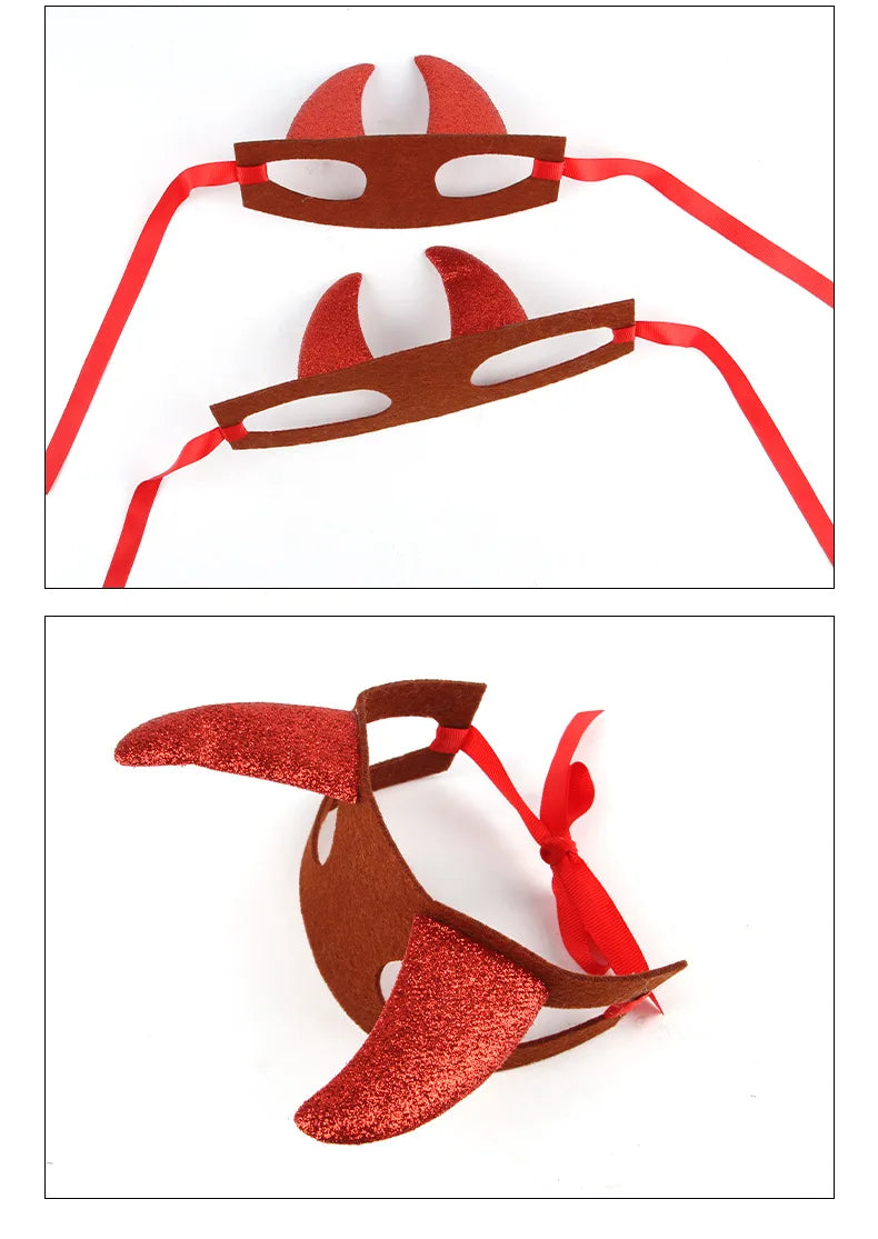 Halloween Dog Headband Pet Costume Cow Horns Funny Decorations Cat Headwear Halloween Pet Accessories Puppy Accessories