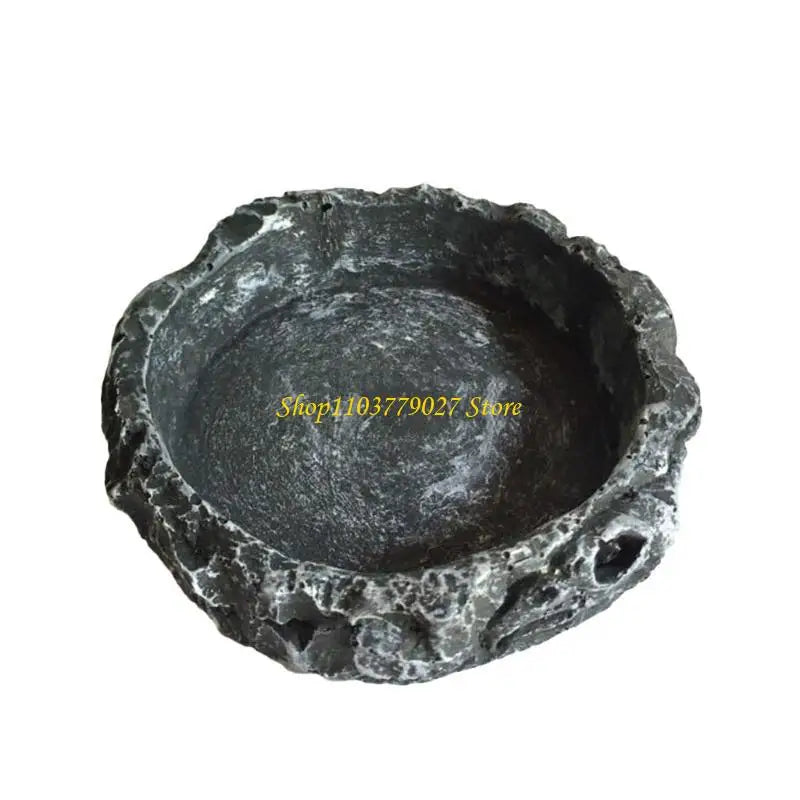 C4DF Water Dish Round Bowl Resin Feeding Bowls for Bearded Dragon for Tu