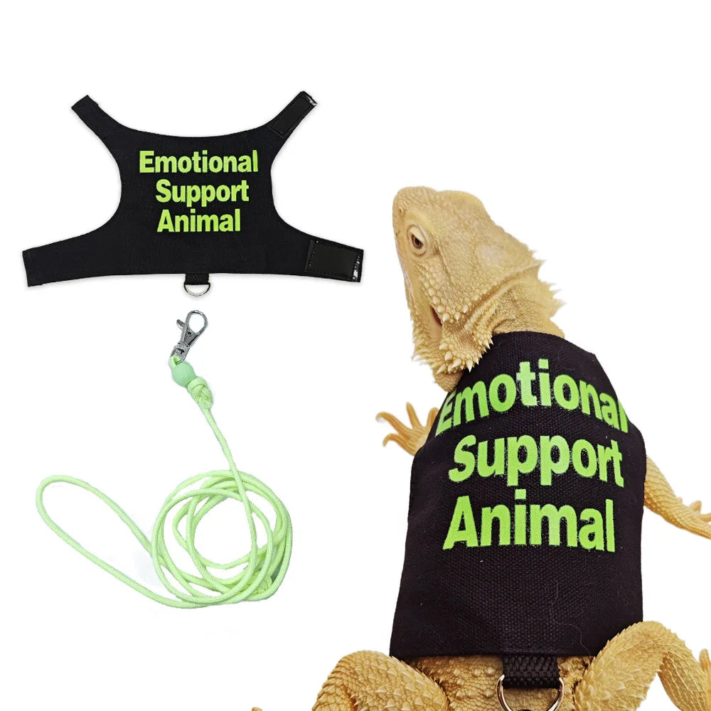 Bearded Dragon Harness And Leash Adjustable Reptile Chest Harness Outdoor Bearded Dragon Lizard Clothes Reptile Accessories