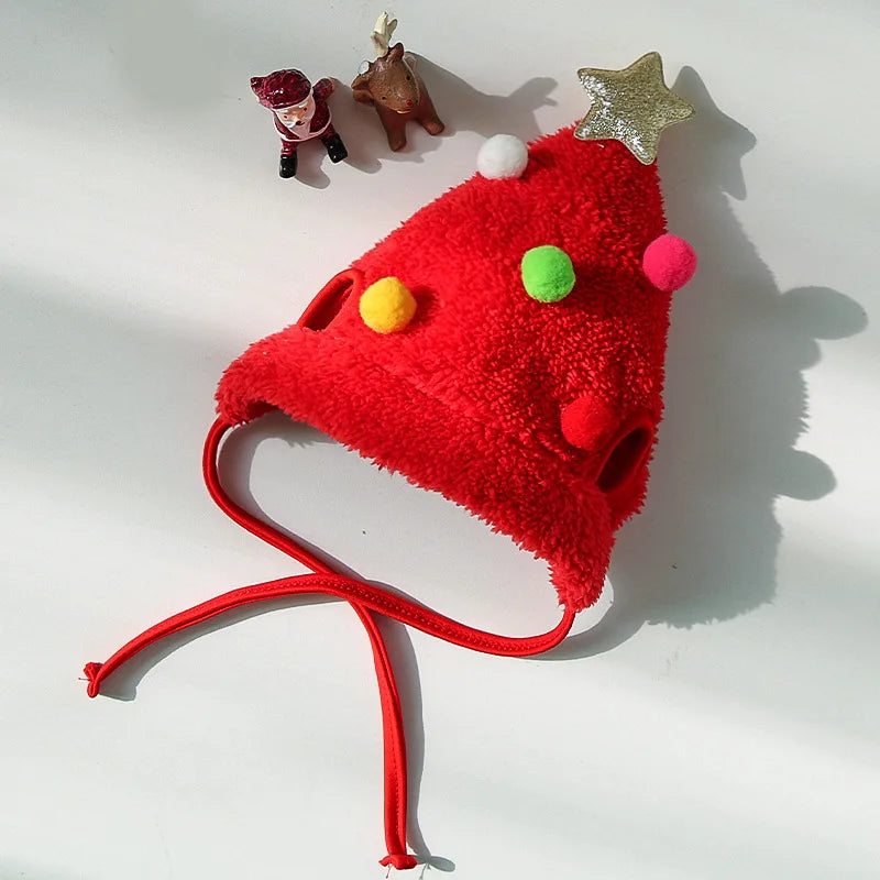 Christmas Santa Hat Dog Christmas Outfit Costume Hat and Scarf Winter Pet Accessory for Small Medium Large Dog