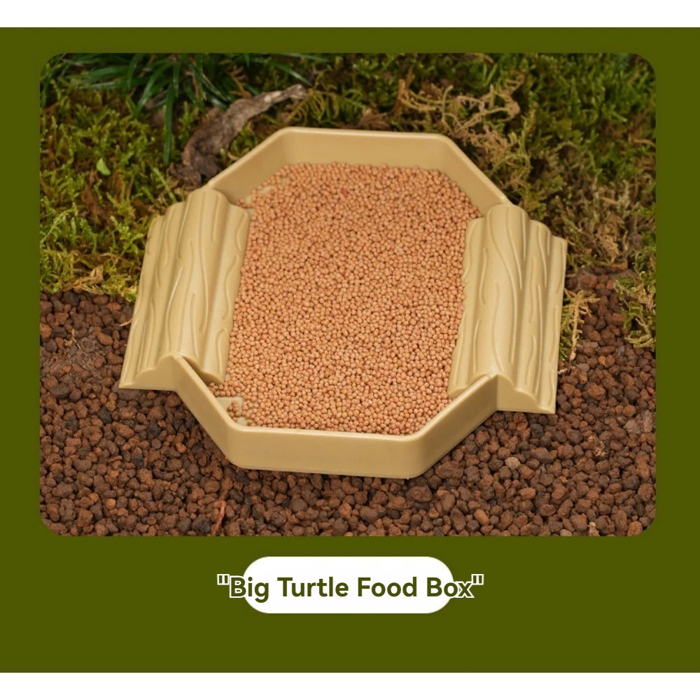 Turtles Bathing Pool Water Bowl with Slip Proof 35x28.50cm Friendly Habitat with Steps for Reptiles Resting and Soaking