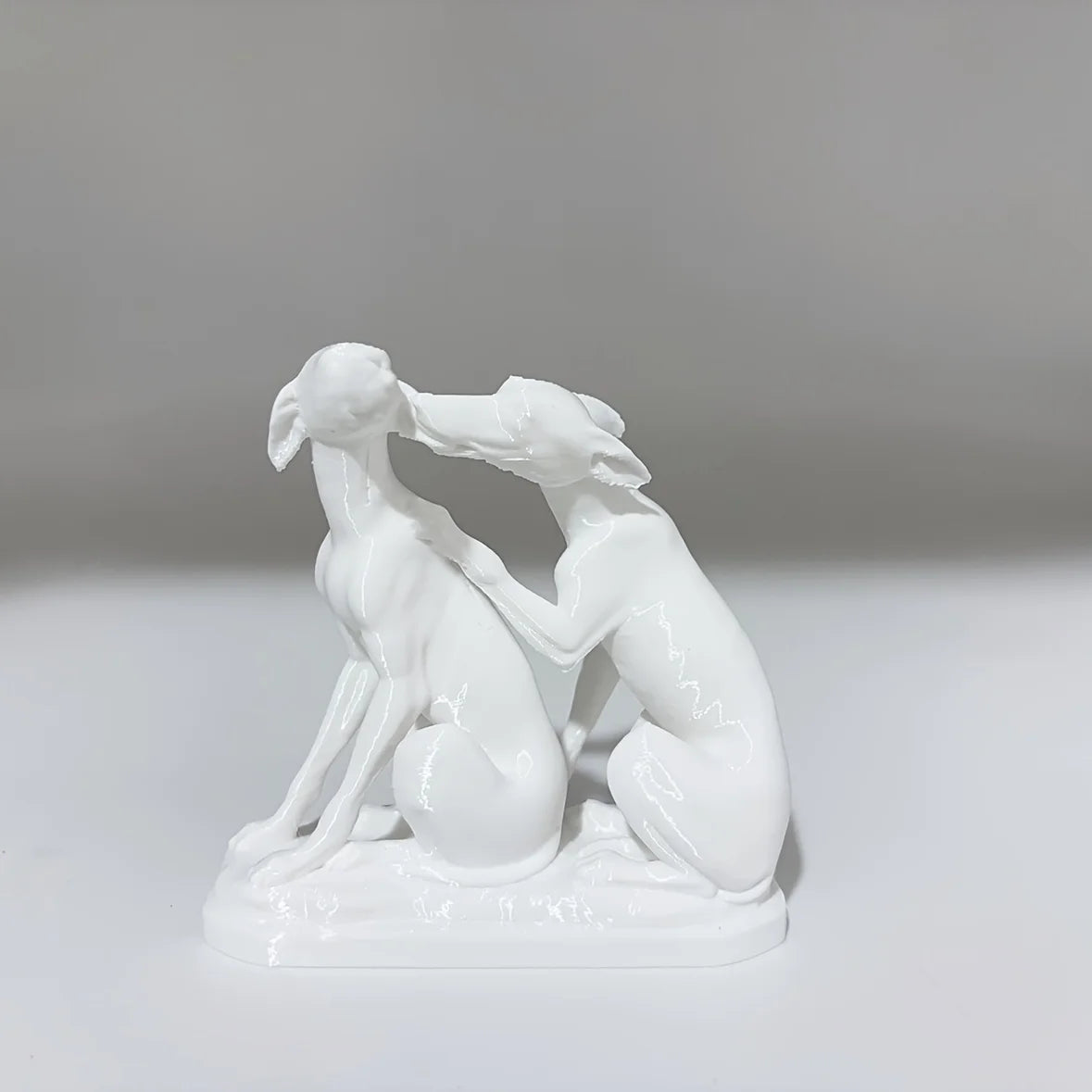 Roman Sculpture Featuring Two Intimate and Interactive Puppies, Statue of A Tauri Hound, and Adorable Ornament for Dog Lovers