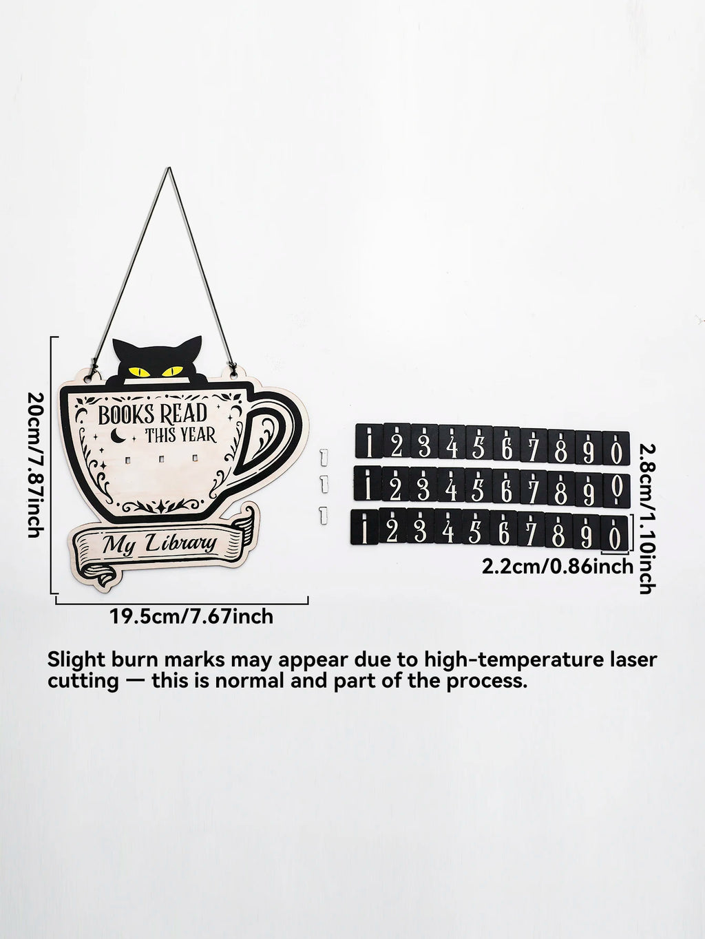 Black Cat Book Tracker Sign