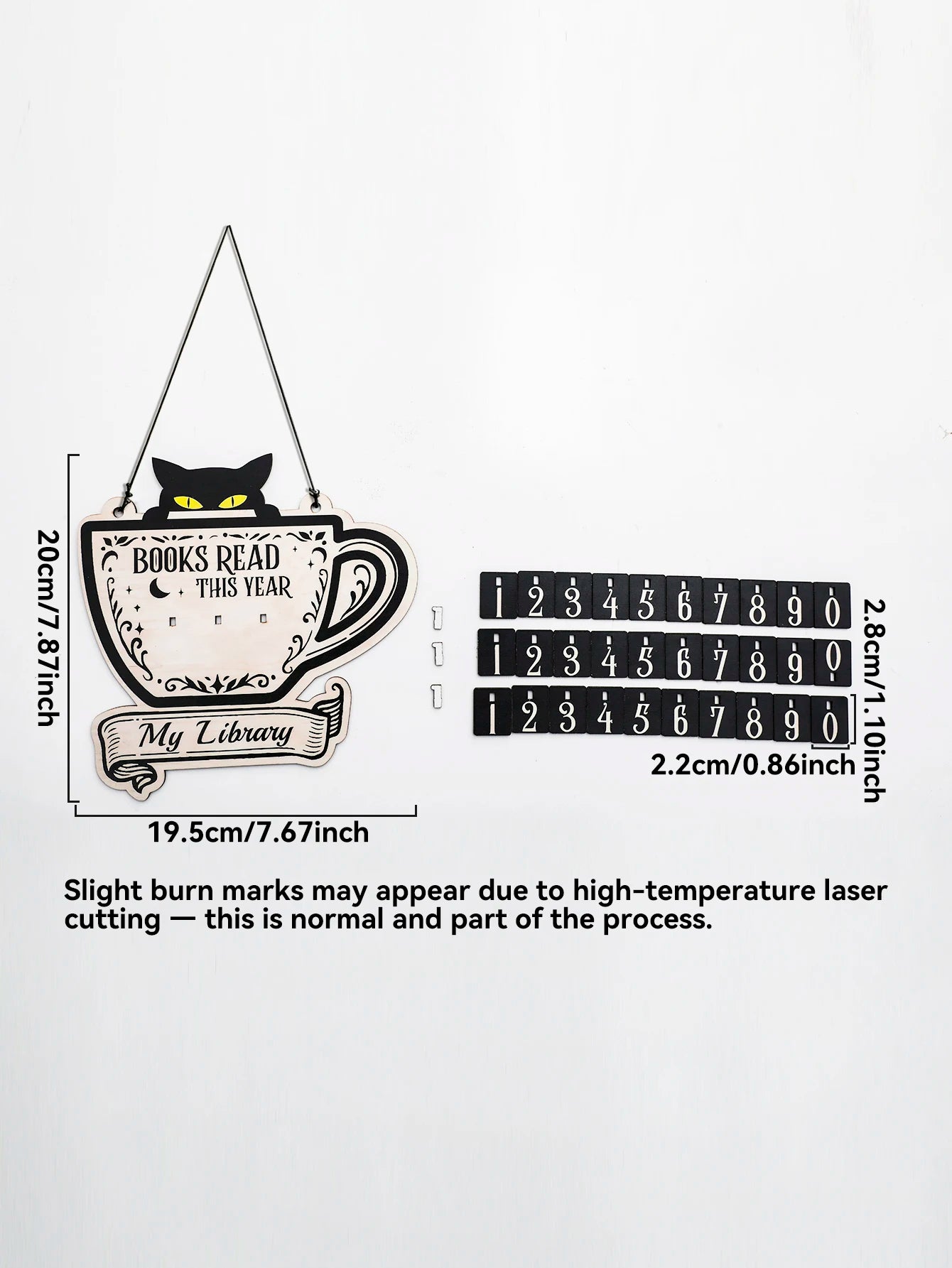 Black Cat Book Tracker Sign