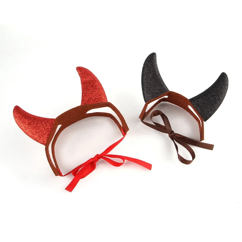 Halloween Dog Headband Pet Costume Cow Horns Funny Decorations Cat Headwear Halloween Pet Accessories Puppy Accessories