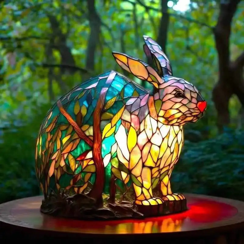 Dog Resin LED Night Light Art Animal Statue Creative Home Desktop Decoration Ornament