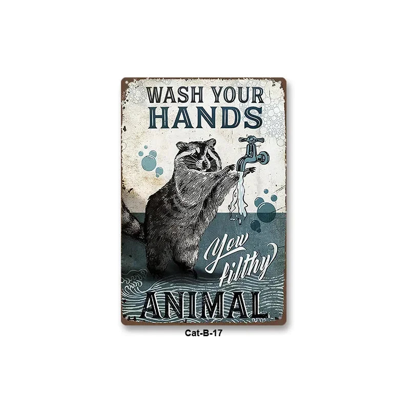 Black Cat Art Decor Home Metal Tin Sign