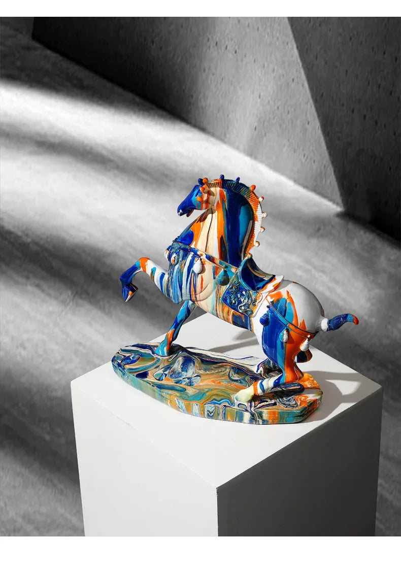 Large Luxury Horse Figurine Modern Creative Home Decor for Living Room TV Cabinet Entryway Elegant Housewarming Gift
