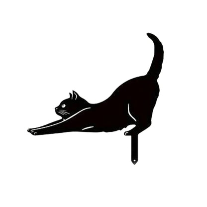 Black Cat Silhouette Garden Decoration
