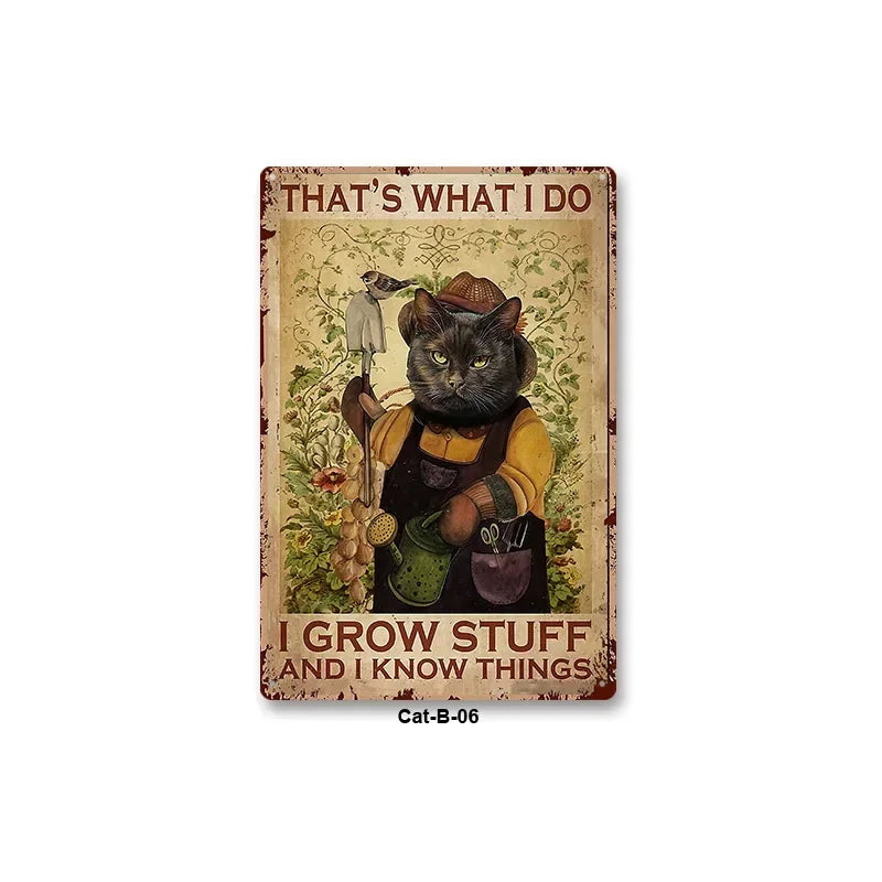 Black Cat Art Decor Home Metal Tin Sign