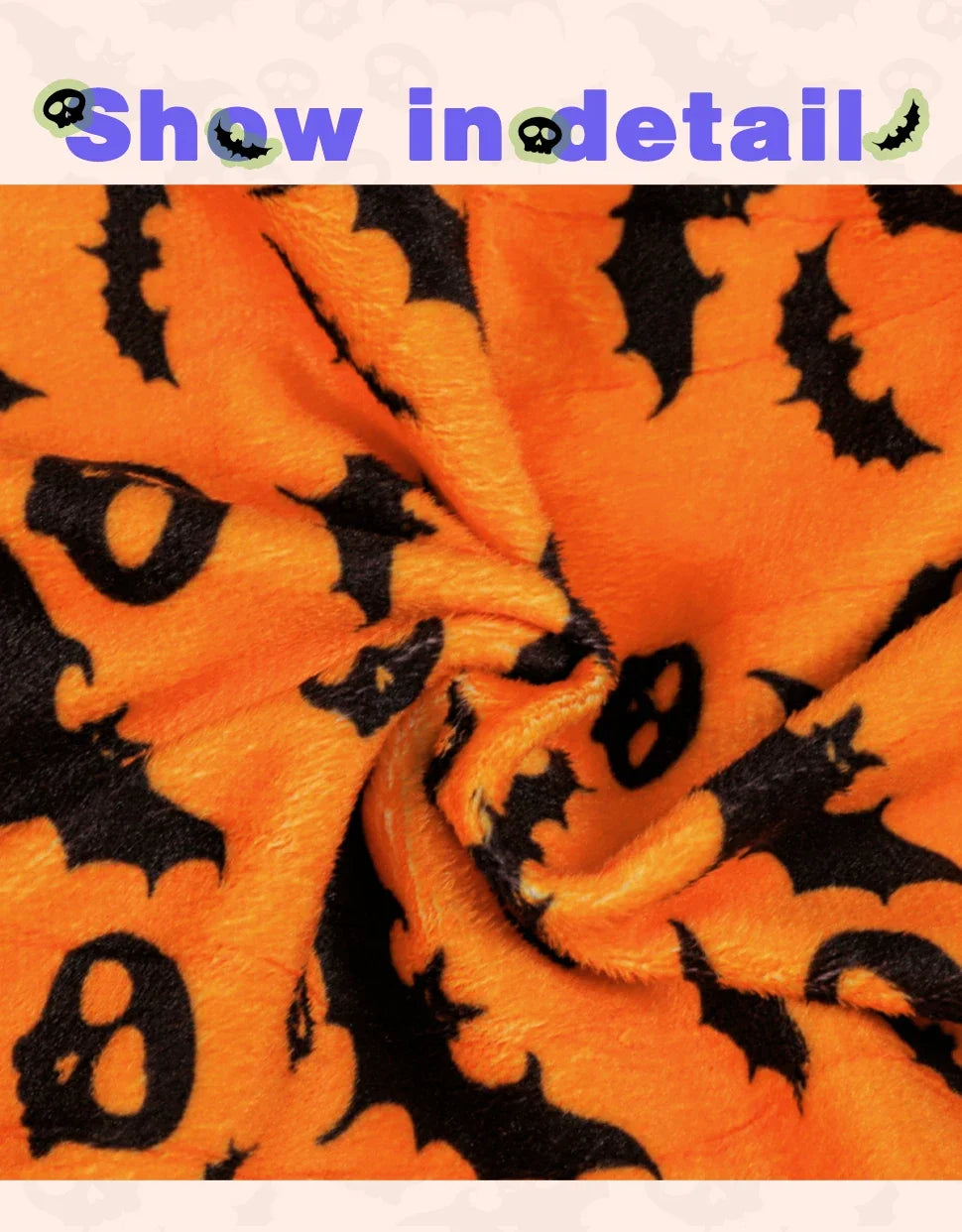 Halloween Dog Pajamas Costume: Four-legged outfit with bat and skull patterns, perfect for small, medium, and large dogs