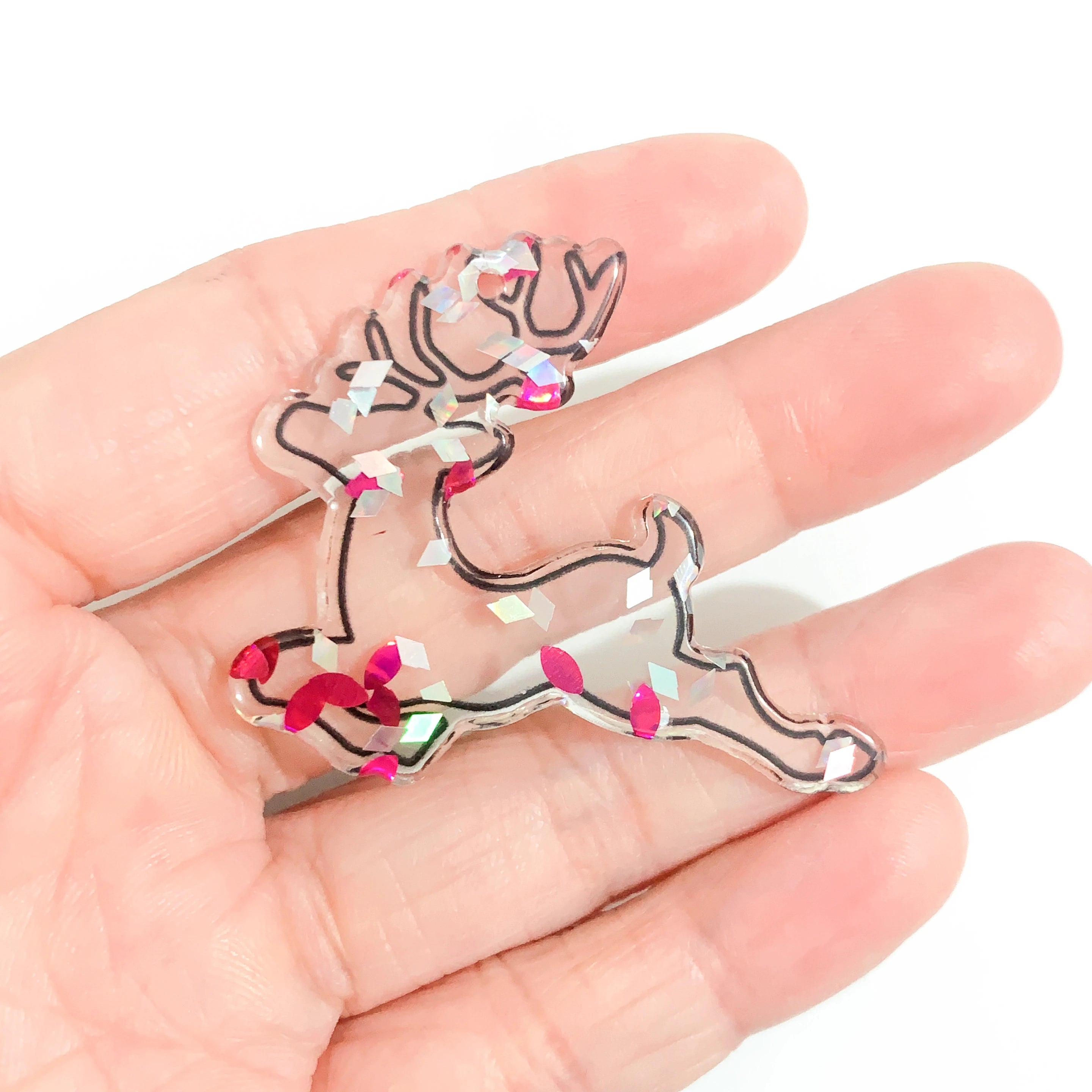 Yak Raccoon Christmas Tree Acrylic Charms Wholesale Bulk for Earring DIY Accessories 5PCS/LOT