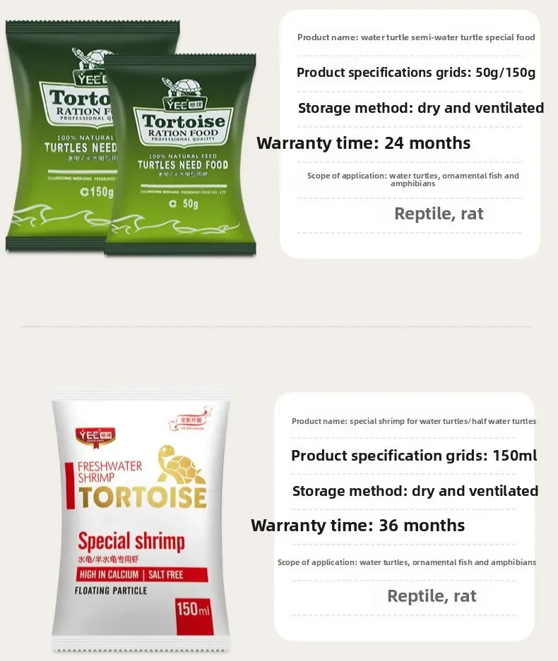 Yee Turtle Food - Color Enhancing & Calcium Rich Formula for Baby Turtles - Red-Eared Slider, Terrapin & Semi-Aquatic Turtles