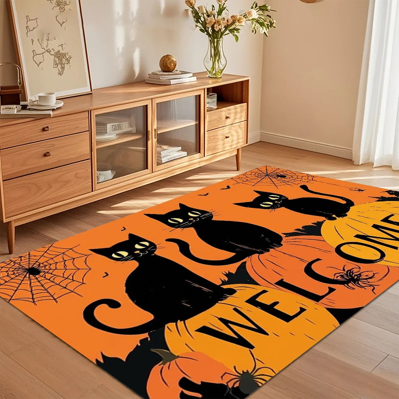 Halloween Black Cat Entry Door Mat