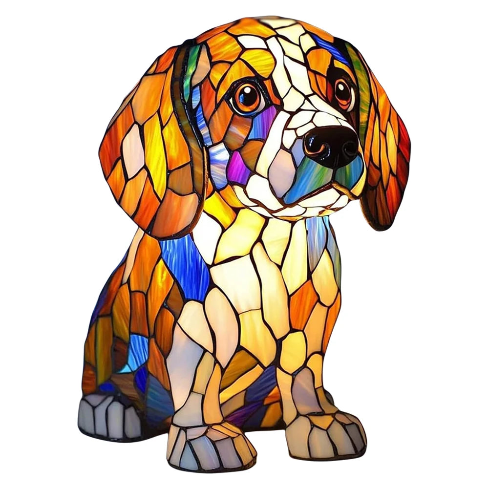Dog Glass Lamp