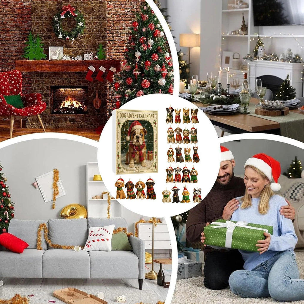 Dog/Dragon/Cat 24 Days Christmas Countdown Calendar Christmas Advent Calendar Xmas Countdown Calendar for Dog Lovers 2D
