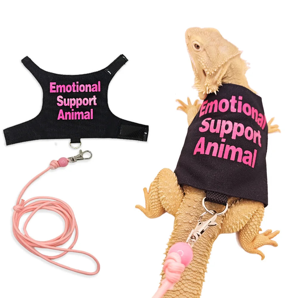 Bearded Dragon Harness And Leash Adjustable Reptile Chest Harness Outdoor Bearded Dragon Lizard Clothes Reptile Accessories