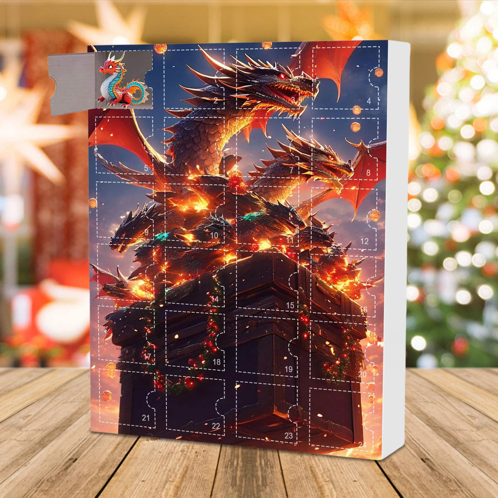 Dog/Dragon/Cat 24 Days Christmas Countdown Calendar Christmas Advent Calendar Xmas Countdown Calendar for Dog Lovers 2D
