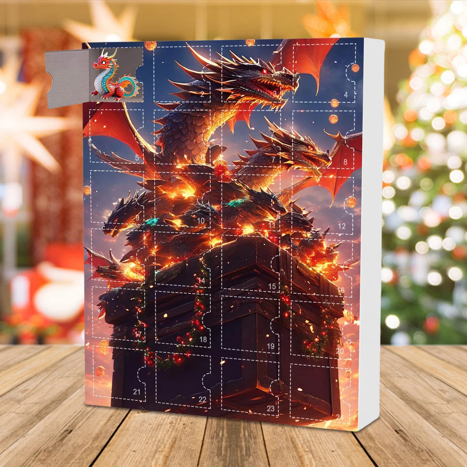 Dog/Dragon/Cat 24 Days Christmas Countdown Calendar Christmas Advent Calendar Xmas Countdown Calendar for Dog Lovers 2D
