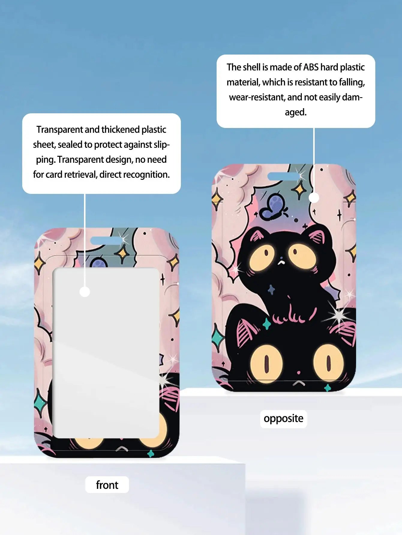 Cute Black Cat Bank Business Work Card Holder
