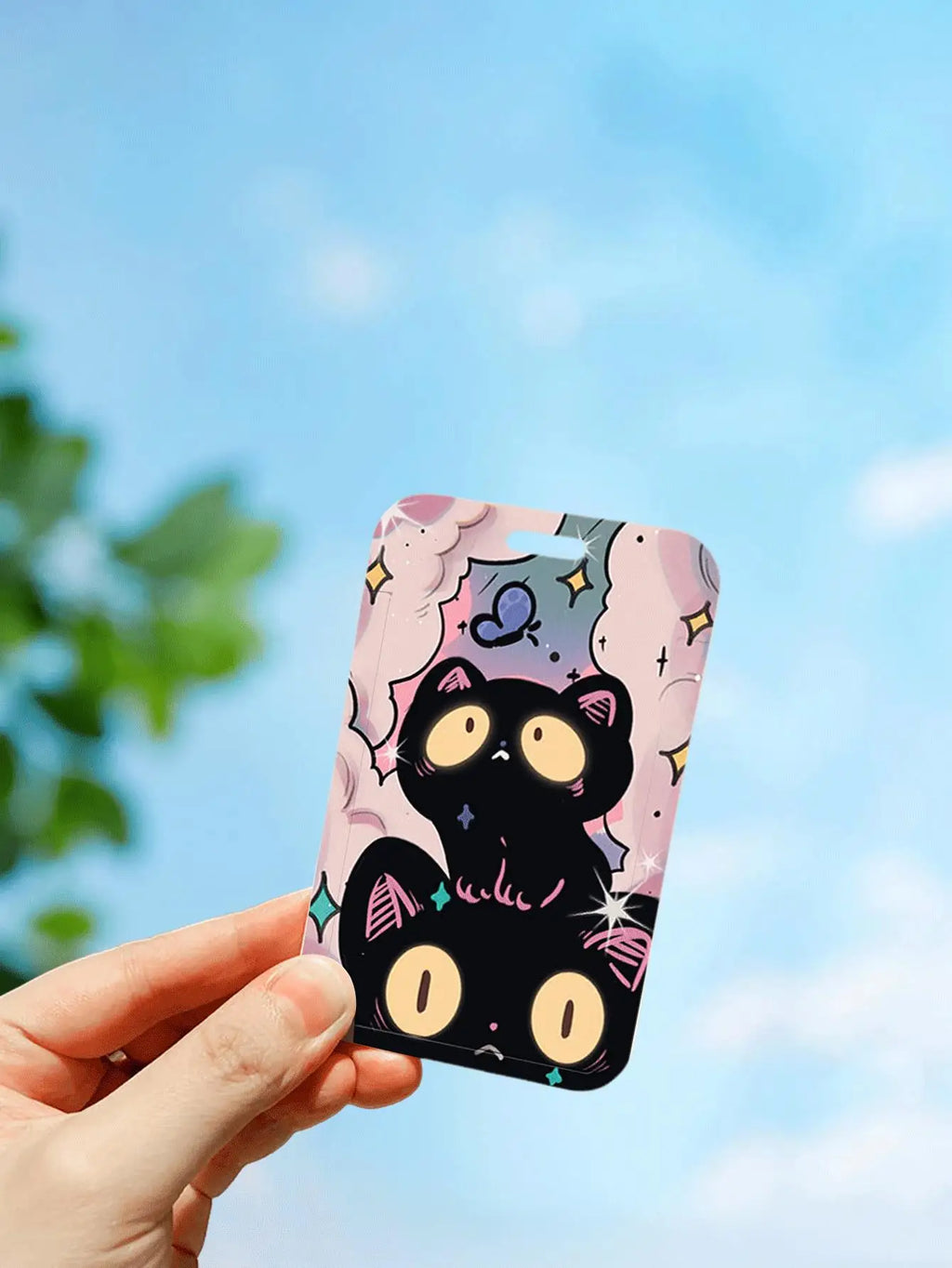 Cute Black Cat Bank Business Work Card Holder