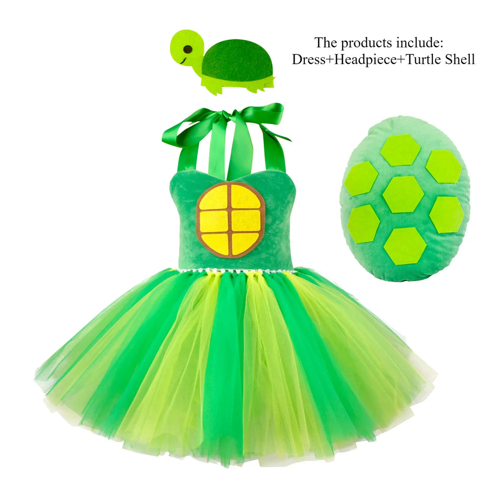 Cosplay Girls Little Turtles Animal Characters Costume Dress Halloween Party Performance Dress Up Costumes Outfits