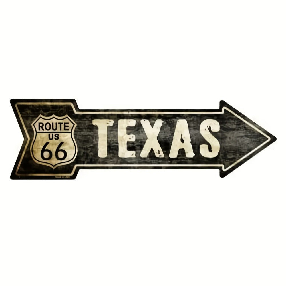 1pc Vintage Route 66 Metal Arrow Sign - Perfect for Door Decor and Gifts - Show Your Love for Texas, Oklahoma, and New Mexico