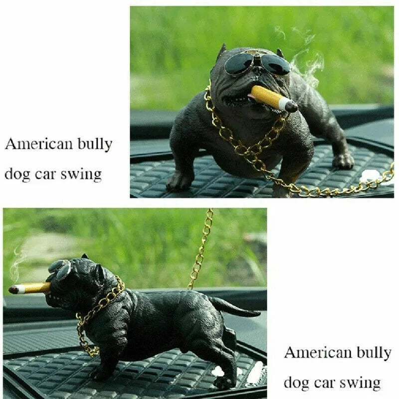 Bully Pitbull Car Dog Dolls Pendant Automobiles Interior Decoration Ornaments Toys Car Accessories Simulation Doll Auto Gift