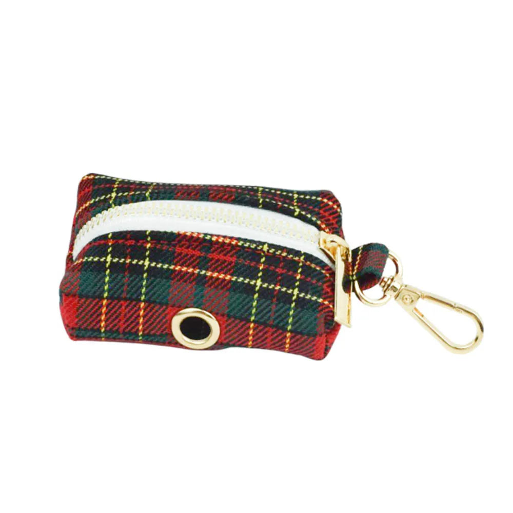 Christmas Dog Collar Customized Designer Logo Red  lattice  on  Soft Cotton Dog Collar Leashes Pet Harness Luxury Dog Leash Set